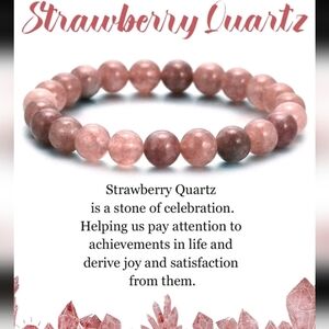 Strawberry Quartz Natural Stone Bracelet